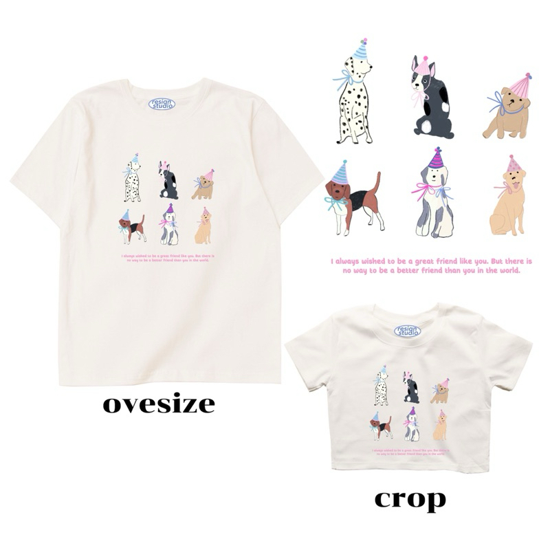 Resign studio เสื้อยืด Crop & Oversize - Great friends