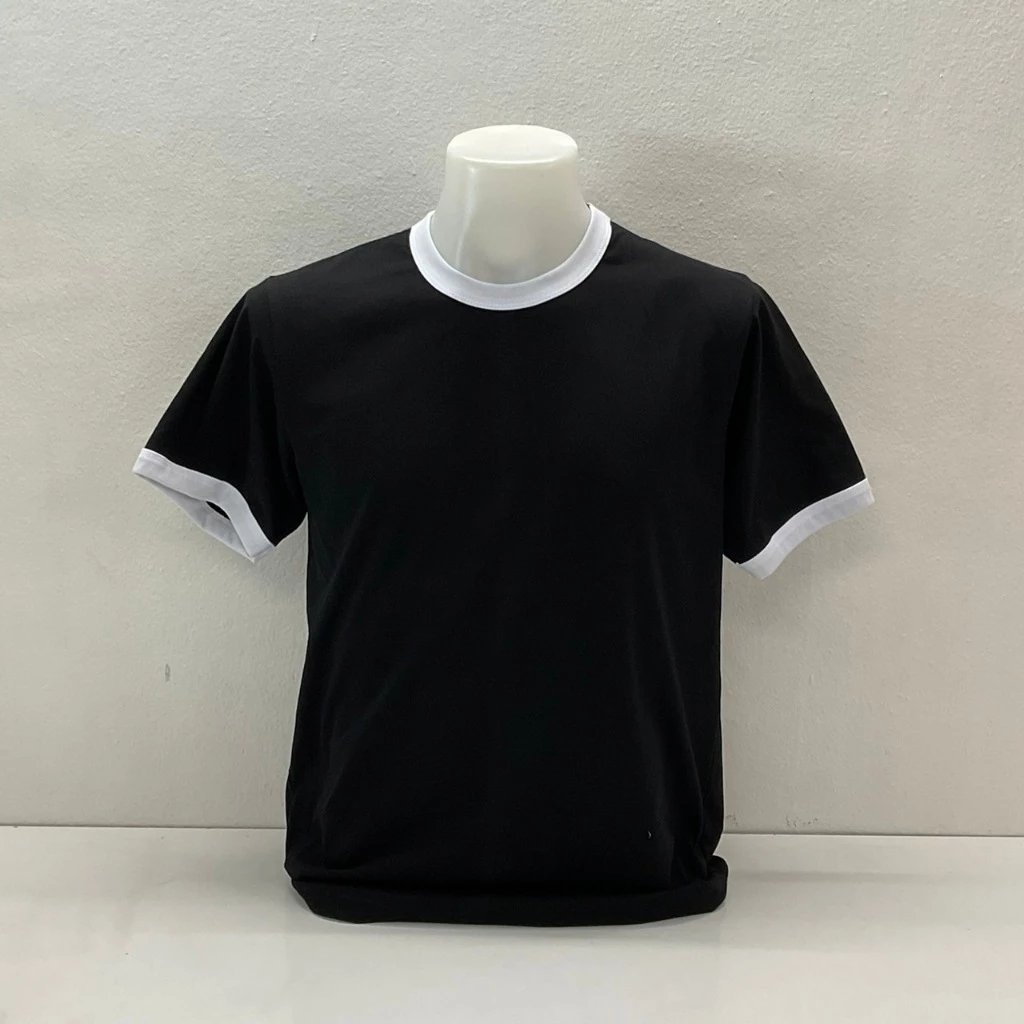 เสื้อคอกลมกุ๊นคอกุ๊นแขนผ้าคอตตอน