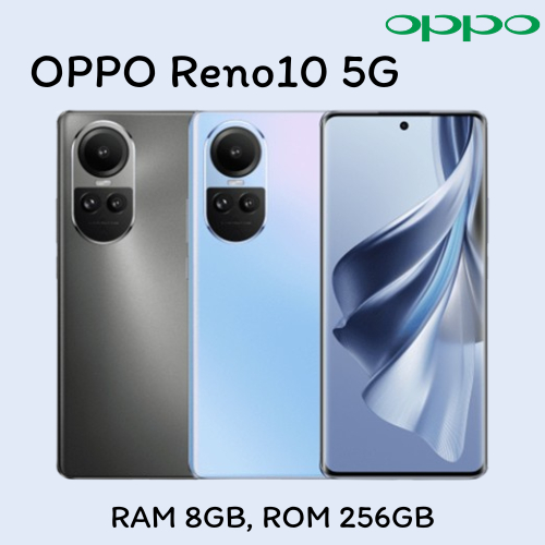 มือถือ OPPO Reno10 5G - ออปโป้ RAM	 8GB, ROM 256GBแบตเตอรี่ Li-Pol 5,000 mAh รองรับชาร์จไว 67Wเครื่องใหม่เคลียร์สต๊อก