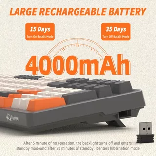 FREEWOLF K8 ภาษาไทย/อังกฤษ คีย์บอร์ดไร้สาย Mechanical keyboard แป้นพิมพ์เล่นเกม สําหรับIOS PC มือถือ