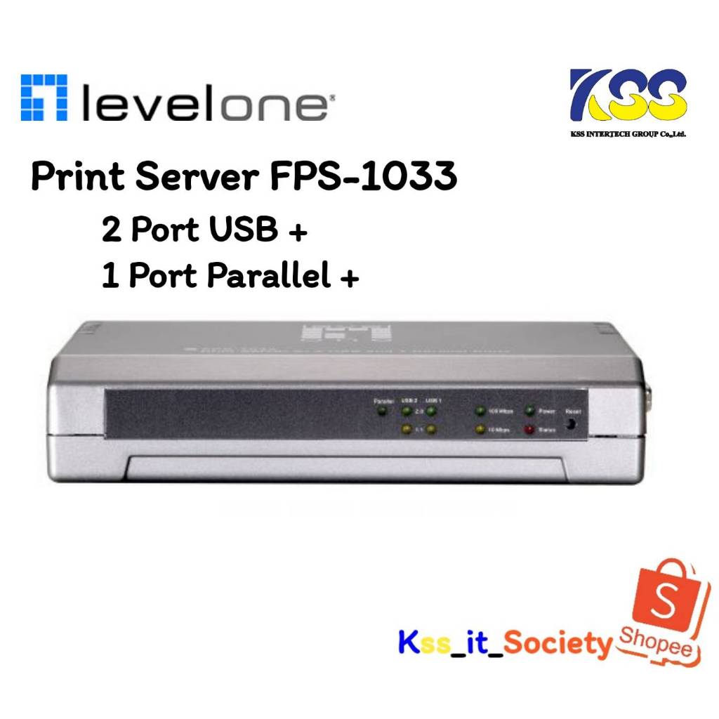 💥ส่งชัวร์ส่งไว🚀LevelOne FPS-1033 with 2 x USB + 1 x Parallel Print Server**ออกใบกำกับภาษีได้**