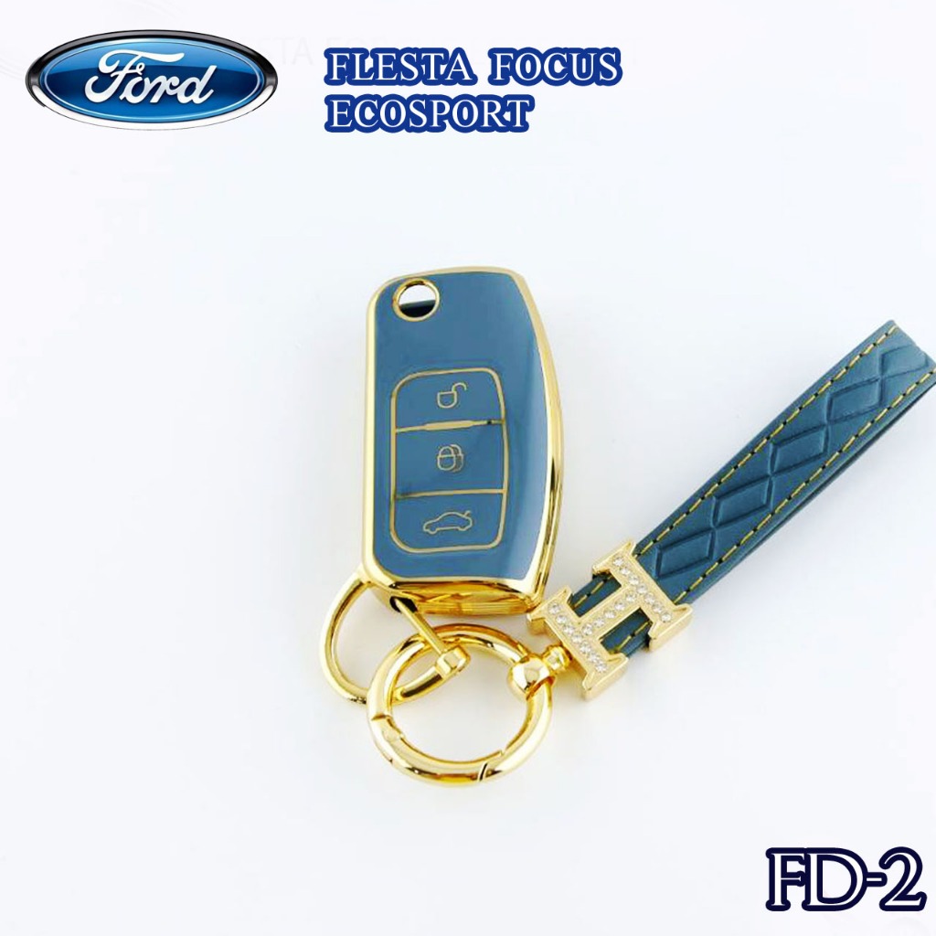 TPU เคสกุญแจรถยนต์ Ford Fiesta Focu (08-11) Ecosport ปลอกหุ้มกุญแจรถยนต์ สินค้าพร้อมพวงกุฐแจรถยนต์