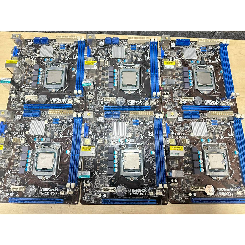 เมนบอร์ด LGA1155 ASROCK H61M-VS3 รองรับเจนที2-3  มือสอง สภาพดี