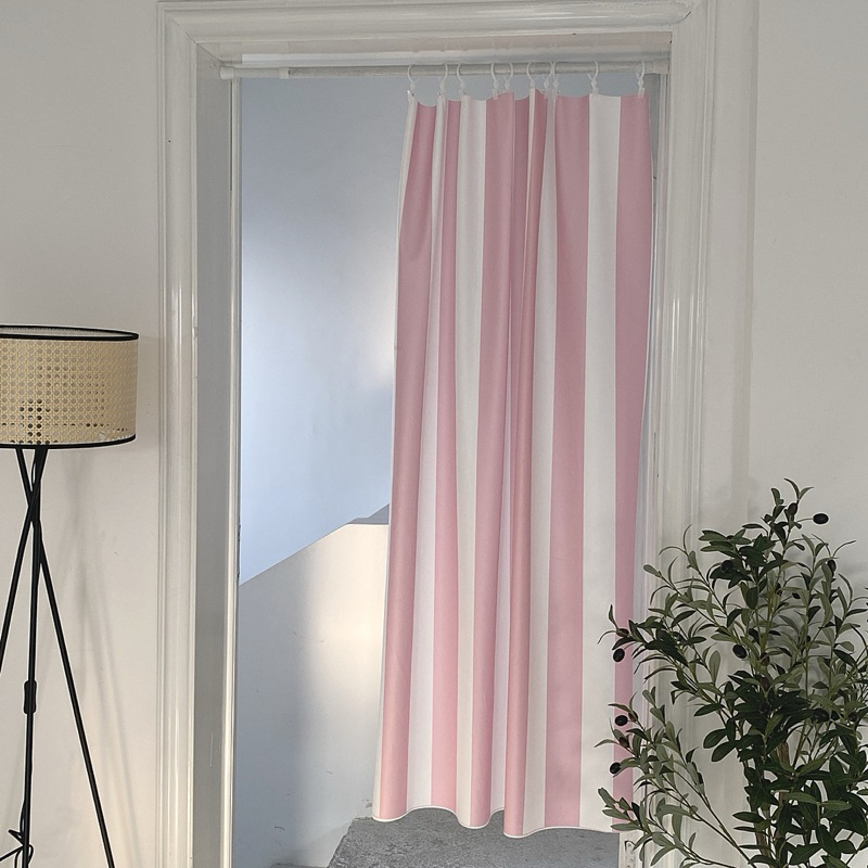 แนะนำ ผ้าม่าน ผ้าม่านปังประตู ลายทาง รุ่น sweet pink & baby blue ขนาด 100x150 cm. ราวและตัวหนีบขายแยก ราคาพิเศษ มีเก็บเงินปลายทาง