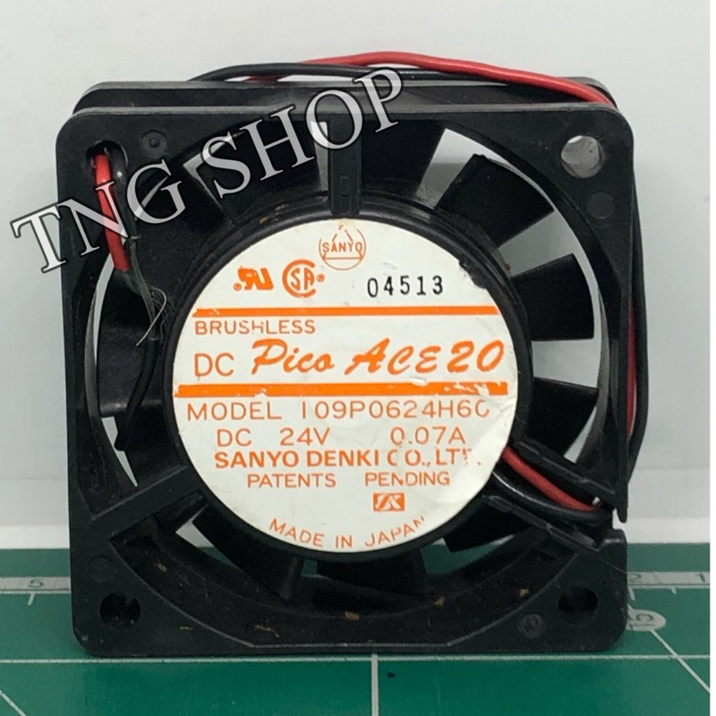 พัดลม 2นิ้วครึ่ง (2"1/2) SANYO DENKI  MODEL 109P0624H6C DC24V  0.07A(60x60x20) พร้อมส่ง