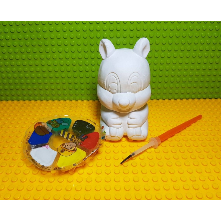 ตุ๊กตาปูนปั้น ปูนปลาสเตอร์ ระบายสี ชุด 1 ตัว พร้อมสี+พู่กัน บรรจุในถ้วย - Ceramic in cup 1 pc SEAL color