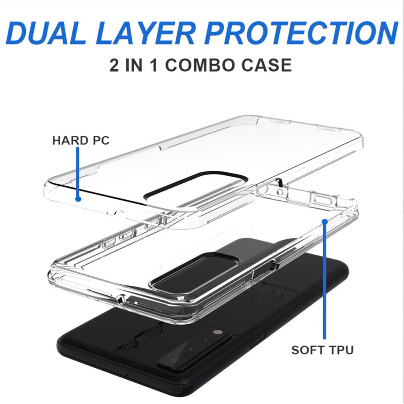 [Samsung A/M Series] Clear Case 2 in 1 เคสซัมซุง เคสใส 2 ชั้น เคสประกบหลังกันกระแทก