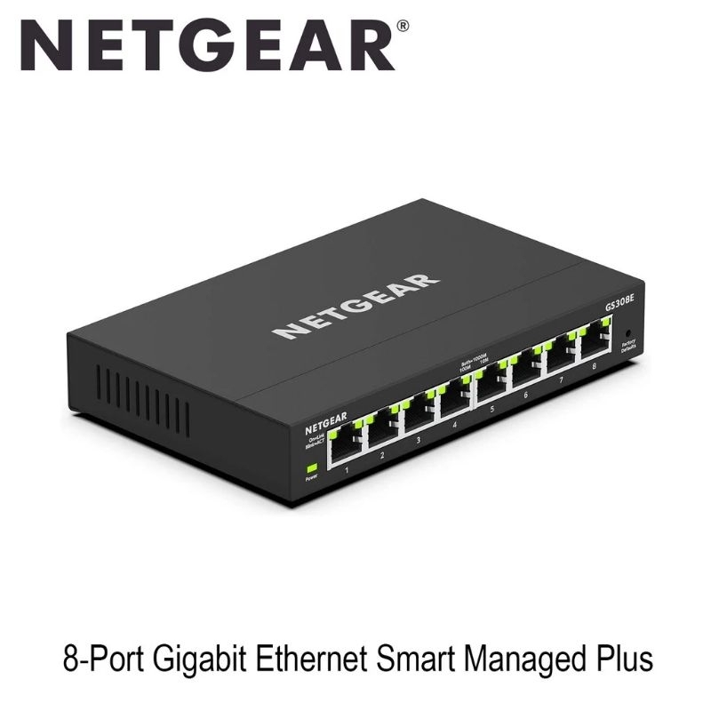 NETGEAR GS308E 8-Port Gigabit Smart Managed Plus Switch