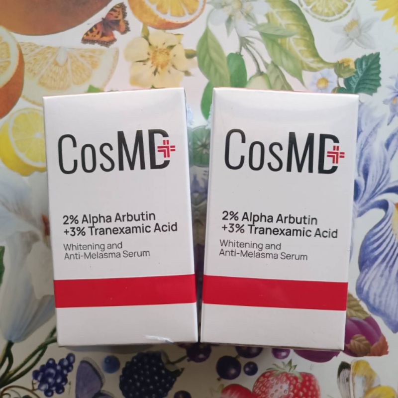 CosMD Whitening And Anti - Melasma  Serum 2% Alpha Arbutin  + 3% Tranexamic  Acid  20ml. เซรั่มลบฝ้า