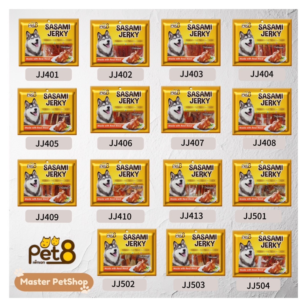 PET8 สันในไก่สำหรับสุนัข ขนมขบเคี้ยวสุนัข SASAMI JERKY (FREE sasami stick 1 ห่อ)