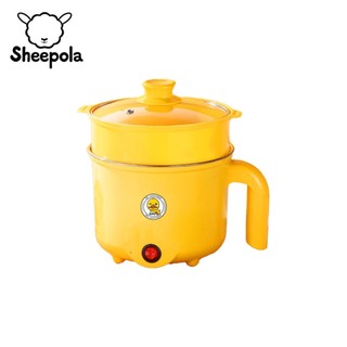 Sheepola หม้อชาบู ลายเป็ด ขนาด1.8ลิตร ขนาดกะทัดรัด หม้อชาบูสแตนเลส ผัดได้ ต้มได้ หม้อต้มไฟฟ้า หม้อสแตนเลส หม้อ