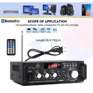 เครื่องขยายเสียง 600W แอมป์จิ๋ว สเตอริโอHIFI ไร้สายบลูทูธ วิทยุ FM USB แฟลชไดรฟ์ SD CARD BT-298A