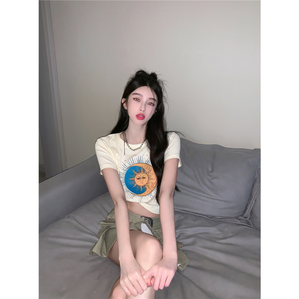 MC168 เสื้อครอป เสื้อครอปสั้น เสื้อยืดผู้หญิง crop ผ้า comfy ส่งตรงเวลา