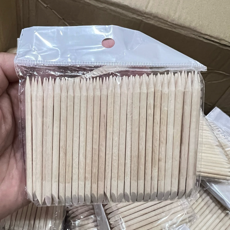 ไม้ส้ม ไม้ดุนหนัง แพ็ค100ชิ้น ยาว7.5cm.