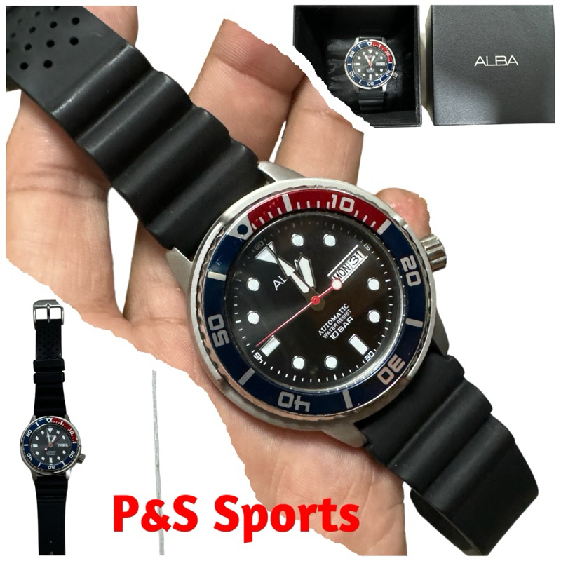 นาฬิกาข้อมือของแท้ มือสอง ALBA สายยาง หน้าเป็บซี่ ระบบ Automatic