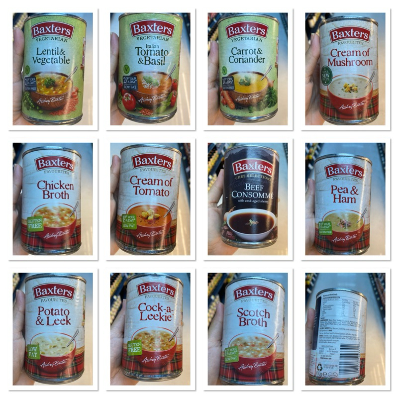 Baxters Italian Tomato & Basil Soup 400 G. ซุปมะเขือเทศอิตาเลี่ยน ผสม โหระพา / Lentil & Vegetable / 