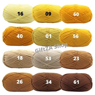 ไหมพรมคอตตอนนม4Ply Milk cotton yarn มากกว่า60 สี ขนาด 50กรัม เนื้อนิ่ม ถักง่าย ถักโครเชต์ พร้อมส่ง