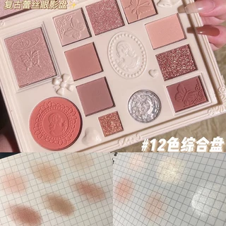พาเลทอายแชโดว์ 12 สี ลูกไม้ ไฮไลท์ บลัชออน พาเลทตา สีสวย ติดทน กันน้ำ แมท เนื้อดินน้ำมัน