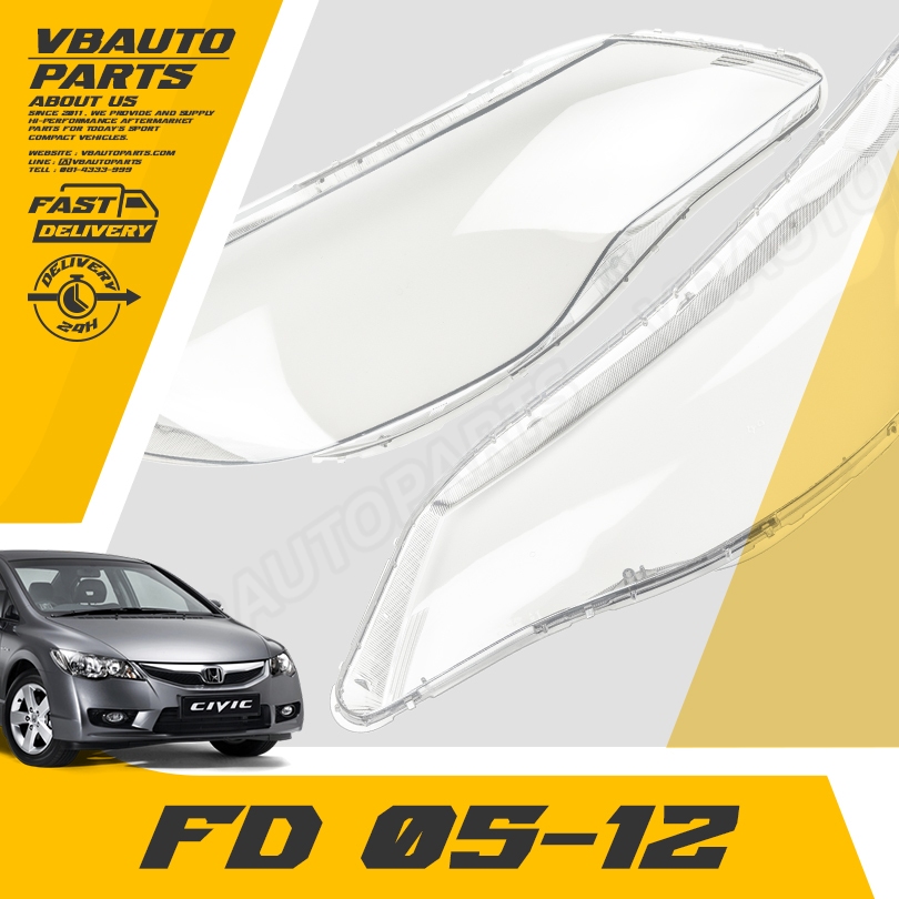 เลนส์ไฟหน้า Honda Civic (FD 2005-2012) [ราคาต่อคู่]