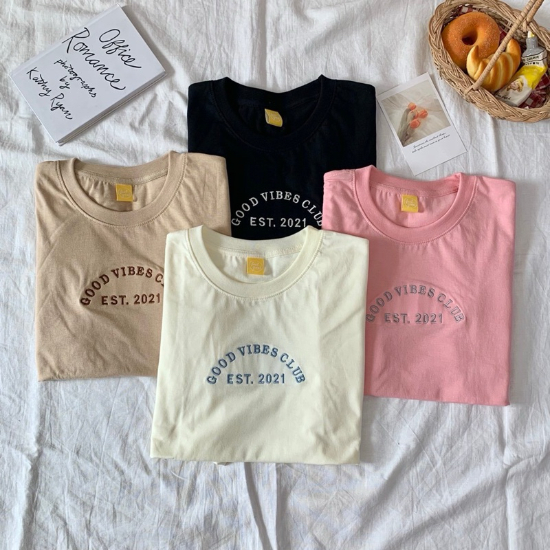 พร้อมส่ง เสื้อยืดโอเวอร์ไซส์ Oversize feelgood (Good Vibes Club)