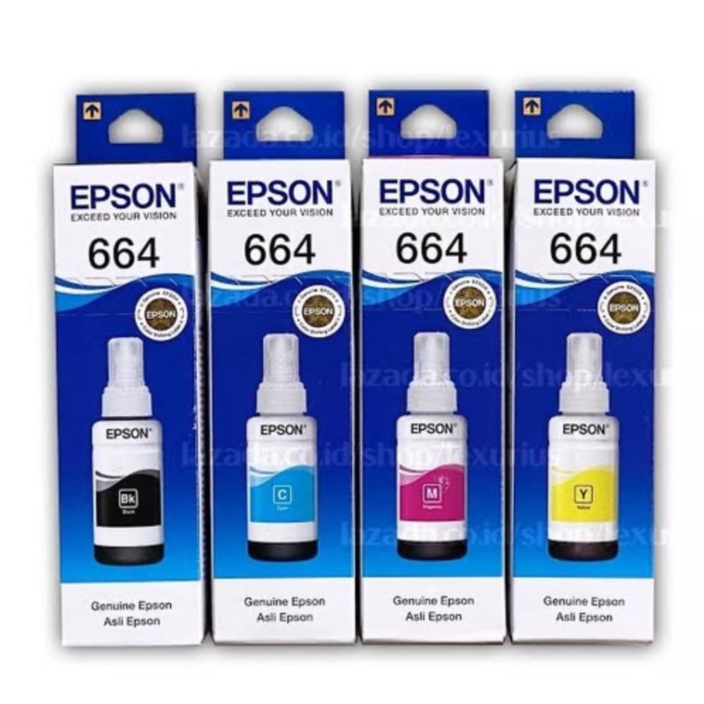 (BOX พร้อมกล่อง)EPSON 664 4 สีBK, C, M,Yหมึกแท้ 100%/ราคาถูก(L100/L110/L120/L200