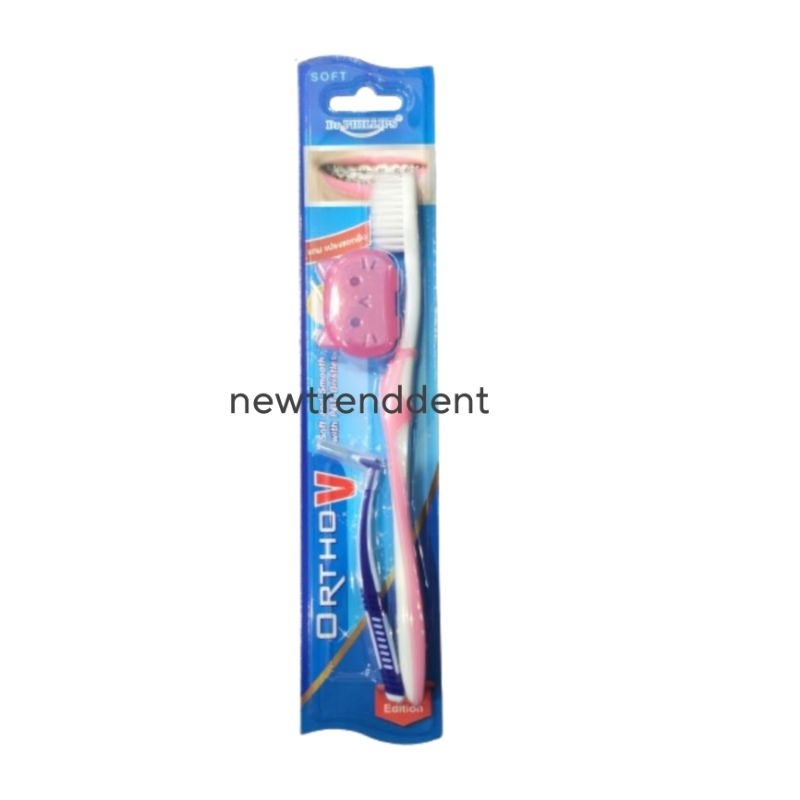 แปรงจัดฟัน Dr.PHILLIPS Ortho V soft and smooth with PBT Bristles (คละสี)
