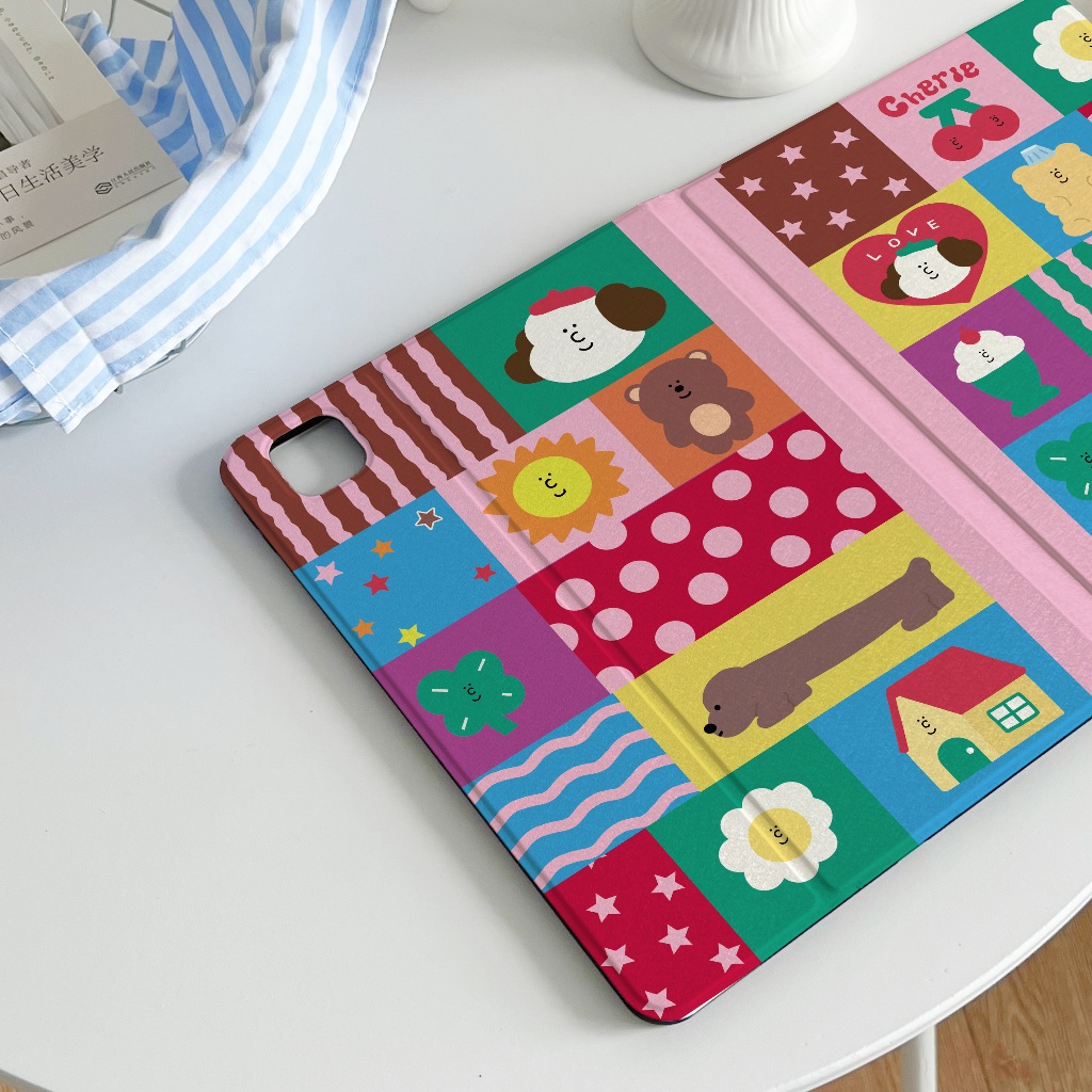 🚀จัดส่งทันที🚀ลูกสุนัข เคสไอแพด pro13 2024 Air8/7 Air4 Air5เชอร์รี่ เคสipad Gen11 Pro11 mini7ขัดแตะ