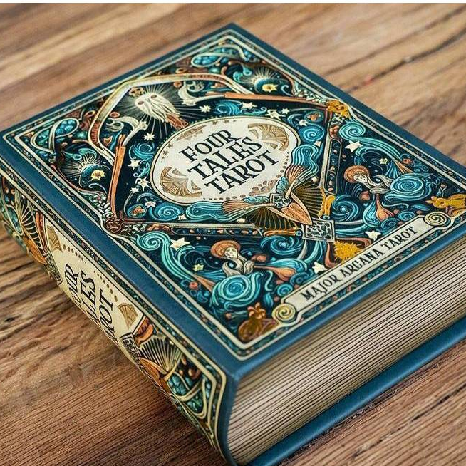 ไพ่ทาโรต์ ไพ่ยิปซี ไพ่ออราเคิล แท้ TAROT ORACLE CARDS : FOUR TALES TAROT (12cms, black edges) ใหม่ ของแท้ 100%