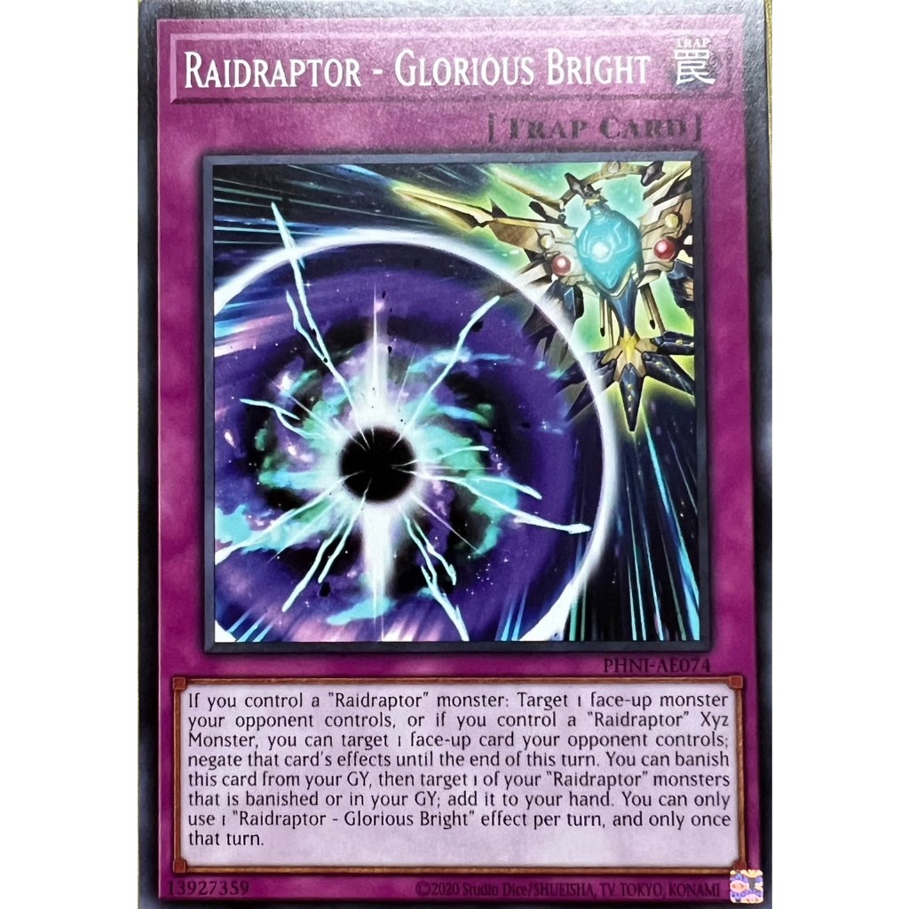 Yugioh Asia-Eng [PHNI-AE074] Raidraptor - Glorious Bright (Common) การ์ดยูกิแท้ถูกลิขสิทธิ์