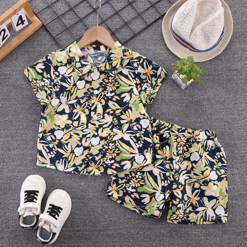 เสื้อผ้าเด็ก ชุดเด็กแฟชั่น set เสื้อ + กางเกง ผ้าcotton ชุดชายหาด ️ชุดฮาวาย ชุดสงกรานต์ เนื้อผ้าดี (8เดือน-5ปี) pfs รูปที่ 4
