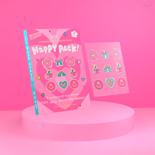 แผ่นแปะสิวเกอบิวตี้ happy pack! 1 กล่องมี 1 แผ่น 9 ชิ้น