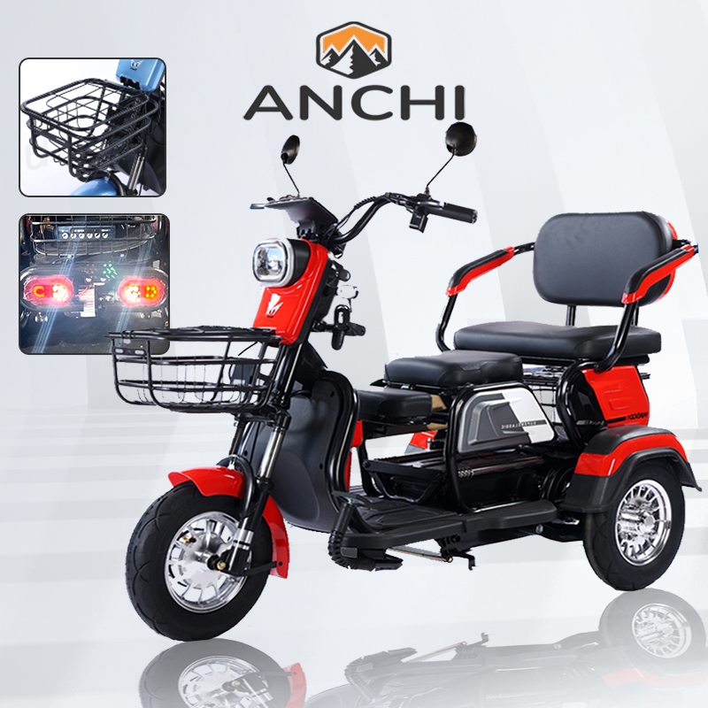 ANCHI รถสามล้อไฟฟ้า จักรยานไฟฟ้า3ล้อ 1000w ไฟเลี้ยว+ตะกร้าหน้าและหลัง 48โวลล์ 20แอมป์