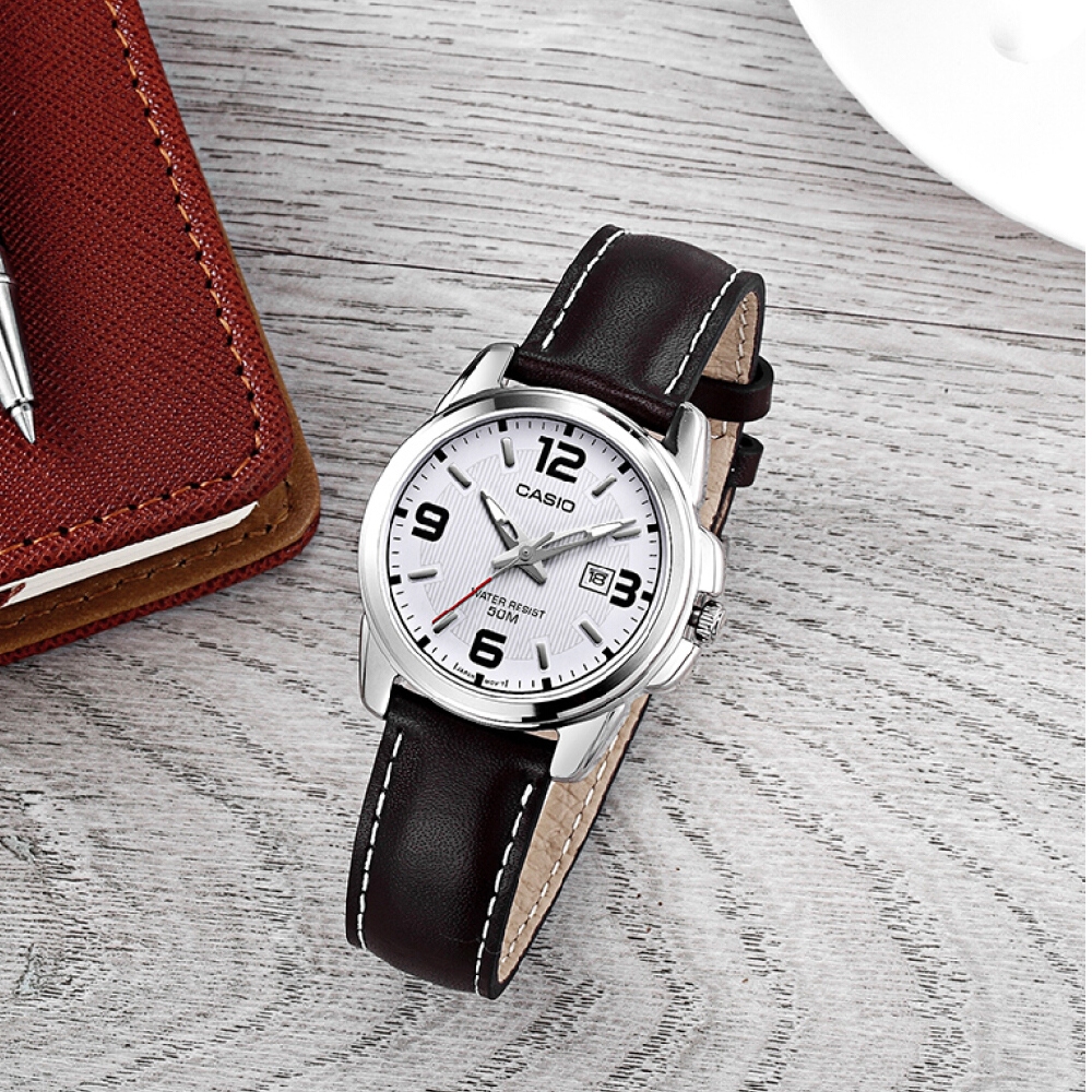 Casio นาฬิกาข้อมือ ผู้ชาย สีดำ สายหนัง รุ่น MTP-1314L รูปที่ 3