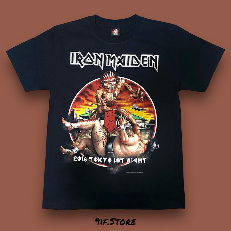 เสื้อยืดวง IRON MAIDEN (ป้ายROCK YEAH) สกรีนหน้า-หลัง ผ้าคอตตอน100 ลายมัมมี่ซูโม่ (SUMO)