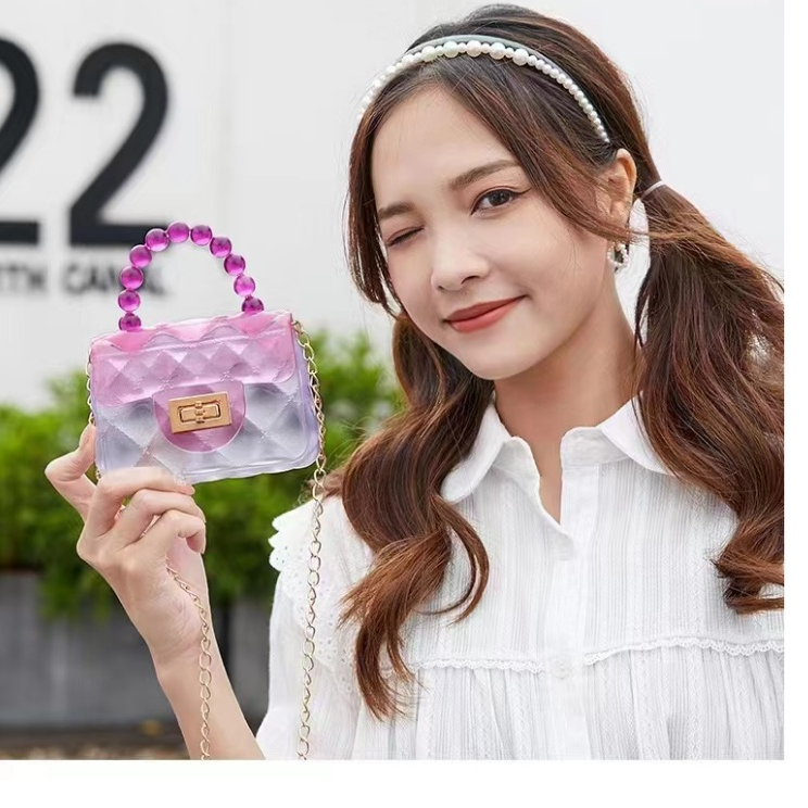 กระเป๋าแฟชั่น กระเป๋าชิลิโคน สายโช่ไซส์มินิรุ่นไหม่ สีใสพาสเทล น่ารักๆ