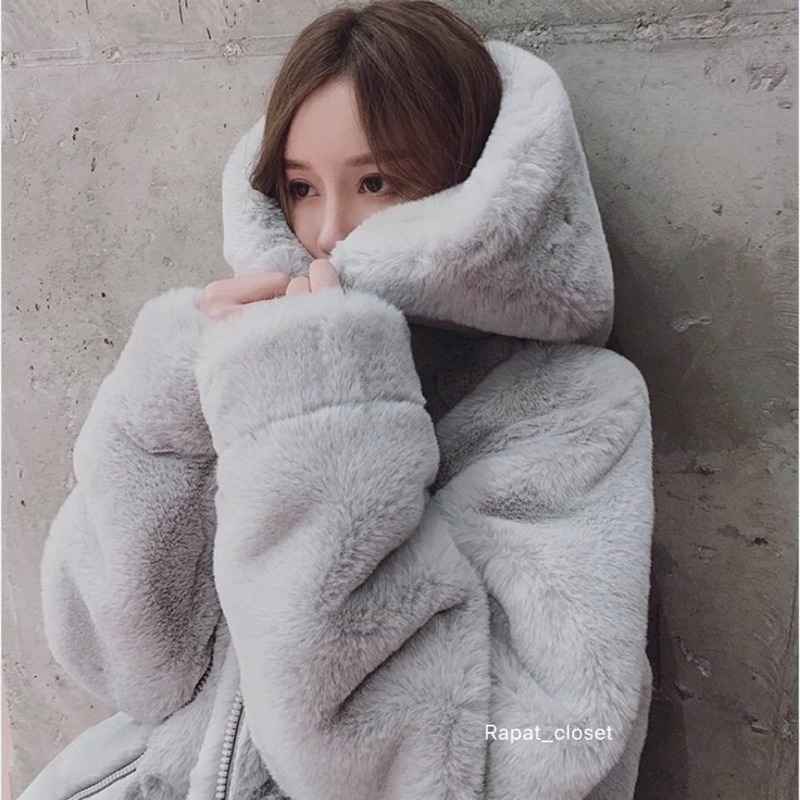 🩶🧡New Fluffy Hoodie🧡เสื้อขนปุกปุยหนานุ่ม  บุซับในอย่างดี ใส่แล้วได้เหมือนนางแบบใส่ แต่แอดถ่ายงานจริงได้ไม่สวยเลยค่ะ😁