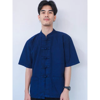 เสื้อหม้อห้อม ผู้ชาย คอจีน กระดุมจีน แขนสั้น/แขนยาว ไซซ์ M–3XL พร้อมส่ง แนะนำสั่งเผื่อ 1 ไซซ์