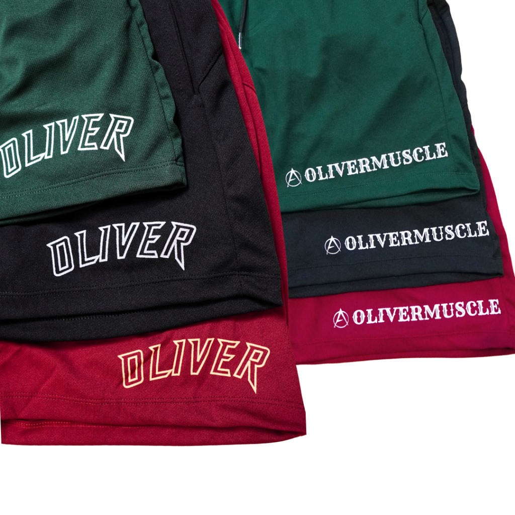 กางเกงขาสั้นออกกำลังกายผ้าพรีเมี่ยม เนื้อ mesh รุ่นใหม่ล่าสุด OLIVER MUSCLE