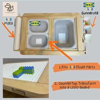 Montessori Kids Sensory/LEGO Table Wood (FLISATฟลิแซท Reform) โต๊ะเด็ก มอนเตสซอรี่ ปรับความสูงได้ พร้อมที่ใส่กระดาษวาดร
