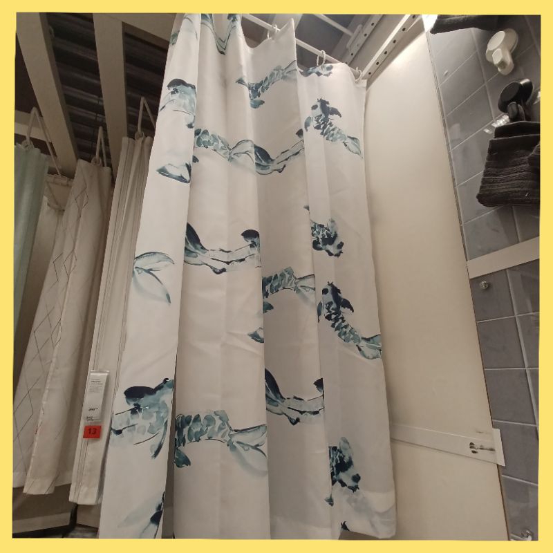 แนะนำ ผ้าม่าน ผ้าม่านห้องน้ำ ขนาด 180×200 ซม. จากอีเกีย ราคาพิเศษ มีเก็บเงินปลายทาง