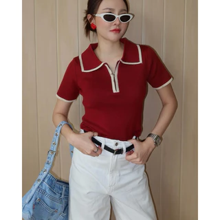 MALIMAYS - Zip Knit Polo เสื้อคอปกซิปหน้า