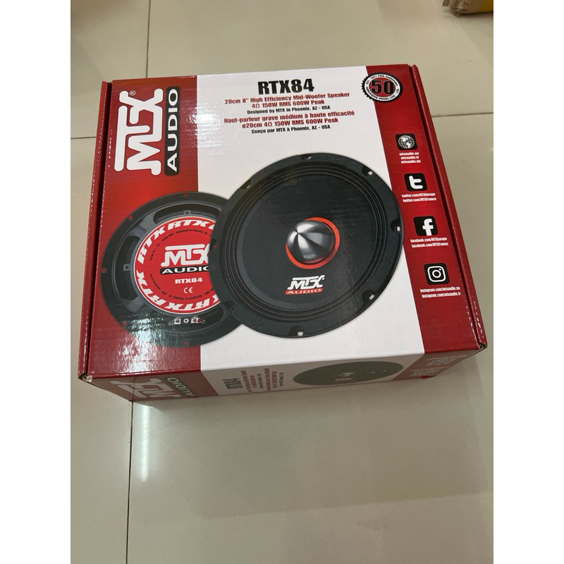 ดอกละ 1395บาท 8”เฟสปลั๊กกลางดังฟังเพราะ ยี่ห้อ MTX รุ่น RTX84