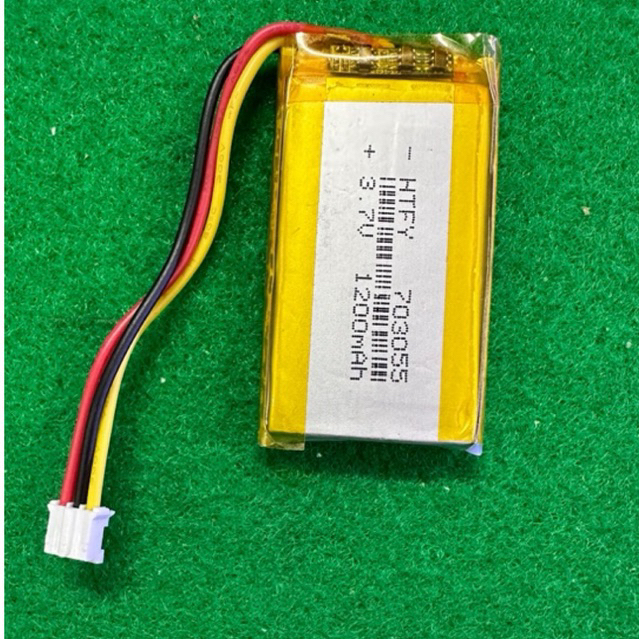 แบตเตอรี่3.7v 1200mah (703055)สายแจ็คเสียบ3พิน
