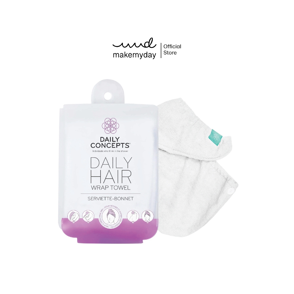 Daily Concepts -  ผ้าขนหนูสำหรับพันผม, ผ้าขนหนูคลุมผม, ผ้าเช็ดผมแบบสวม  (DAILY HAIR TOWEL WRAP)