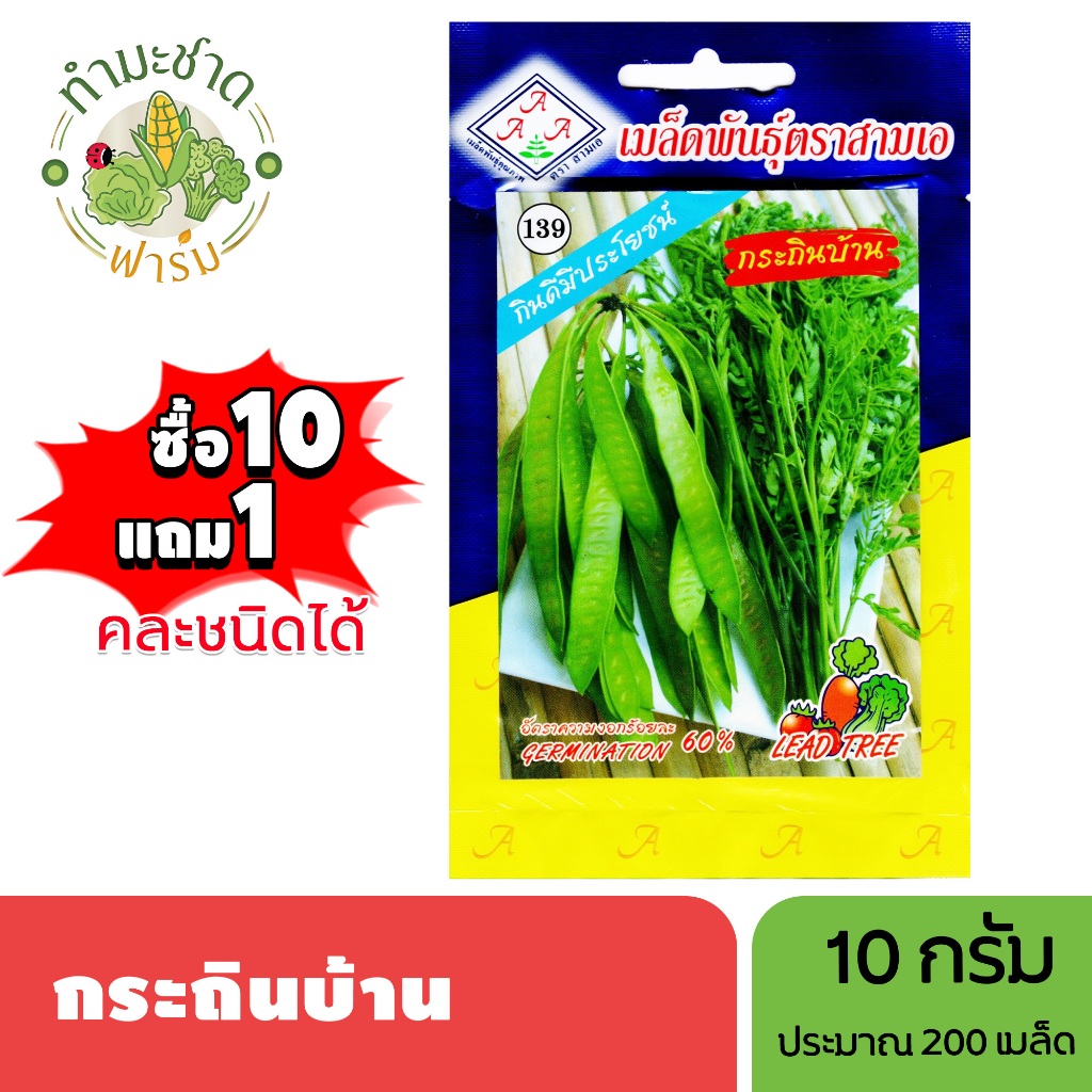 3A (ซื้อ10แถม1) เมล็ดพันธุ์ กระถินบ้าน ขนาด 10 กรัม ประมาณ 200 เมล็ด LEAD TREE กระถิน กะเส็ดโคก สะตอเทศ เมล็ดพันธุ์พืช