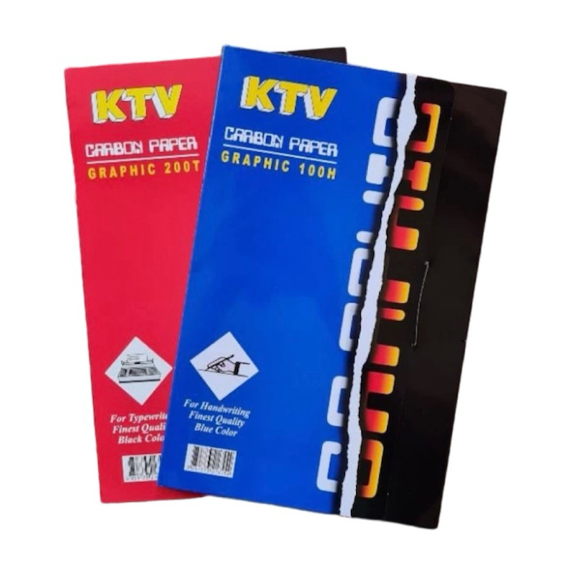 กระดาษคาร์บอน “KTV” (สีน้ำเงิน, ดำ) (100 แผ่น)