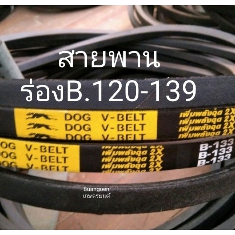 สายพานร่องB.120-139สายพานยาว/ตราหมาและตราดอกจิก/มีให้เลือกตั้งแต่เบอร์B.120ถึงB.139สินค้าได้มาตรฐานโรงงาน