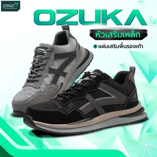 รองเท้าเซฟตี้ (Safety) รุ่น OZUKA หัวเหล็กกันชน มีแถบสะท้อนแสง พื้นยางกันลื่น เพิ่มความปลอดภัย