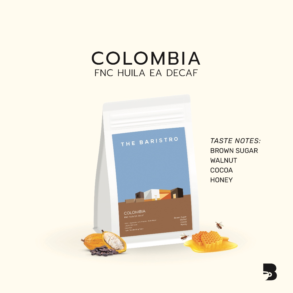 เมล็ดกาแฟ คั่วเข้ม - Colombia FNC Huila EA Decaf