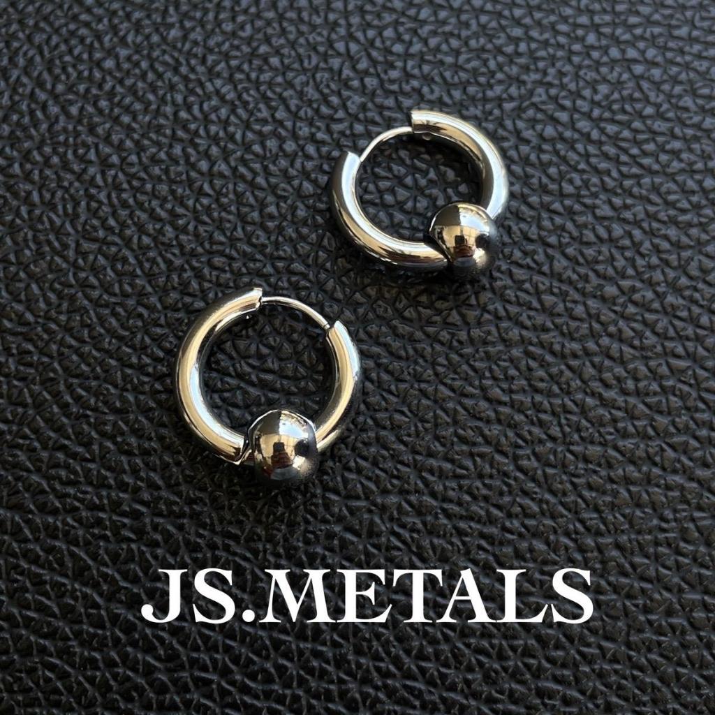 METALS ต่างหูห่วงบีชกลม Bead Hoop สแตนเลส316L ไม่ลอก โดนน้ำได้ ใส่ได้ทุกวัน EH01-02
